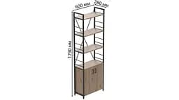Етажерка 4/60 Серії Конект з тумбою 179x60x28 Чорний ДСП Дуб Сан-Марино FRD-104485 - мініатюра 3