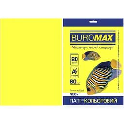 Папір кольоровий Buromax Neon А4 20 аркушів жовтий (BM.2721520-08)