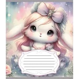 Зошит учнівський "Зайка" Leader 012-590522C-3 в косу лінію, 12 аркушів