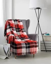 Плед вовняний Vladi Ельф 170х210 червоно-чорно-білий 2