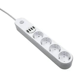 Мережевий фільтр живлення ColorWay (CW-CHE44W), 4 розетки/4USB White 2M (CW-CHE44W) - мініатюра 3