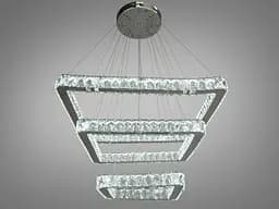 Люстра стельова LED Diasha 7220-9A/650+500+340HR 110W, хром, кристалічний плафон, 65 см, сучасний стиль для дому