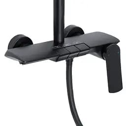 Душова система універсальна Qtap Slavonice на три споживача (з виливом) QTSLA111BLM45906 Black matt, Чорний матовий - мініатюра 3