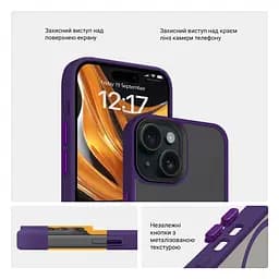 Чехол для Apple iPhone 15, Uniq MagCase, фиолетовый, противоударный, панель-накладка с MagSafe, ударопрочный TPU+PC, с магнитом MagSafe, поддержка полноценной беспроводной зарядки, ArmorStandart (ARM75309) - мініатюра 3