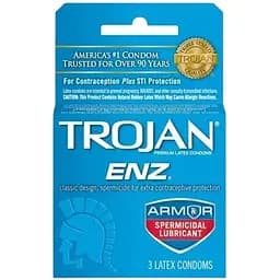 Презервативы Trojan Enz Armor Spermicidal упаковка 3 шт.