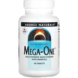 Мультивитамины и минералы Source Naturals Mega-One без железа 60 таблеток