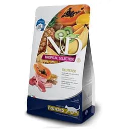 Сухой низкозерновой корм Farmina N&D TROPICAL SELECTION для стерилизованных взрослых кошек с ягненком и тропическими фруктами, 300 г