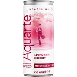 Вода газована Aquarte Antistress Can з екстрактом лаванди та смаком вишні 0.25 л