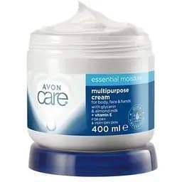 Зволожувальний крем Avon для обличчя рук та тіла з гліцерином мигдальним молочком та віт Е 400 мл