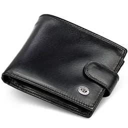 Чоловіче портмоне з натуральної шкіри ST Leather В104 чорне 9,5 см