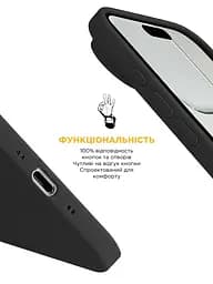 Силиконовый чехол с MagSafe для Apple iPhone 17 Air, ICON2 MagCase, черный, противоударный, панель с мягкой подкладкой, защита всего корпуса, поддержка беспроводной зарядки, совместим с защитными стеклами и пленками, ArmorStandart (ARM86250) - мініатюра 4