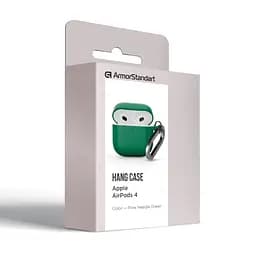 Силіконовий чохол для навушників Apple AirPods 4, Hang Case, зелений, ультратонкий захисний кейс товщиною 2 мм, захист від подряпин, пилу та ударів, компактний, з карабіном для кріплення, ArmorStandart (ARM81289) - мініатюра 8