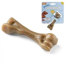 Жевательная игрушка Nylabone Gourmet Puppy Femur для щенков до 11 кг вкус бекона прочный нейлон 20 см