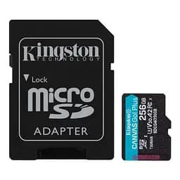 Kingston Карта пам'яті microSD 256GB C10 UHS-I U3 A2 V30 R200/W160MB/s + SD