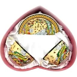 Сервиз фарфор "Девушки" 2 чашки 210 мл + 2 блюдца (h-6 см, d-10 см, d блюдца-15 см) (2JBS29-4)