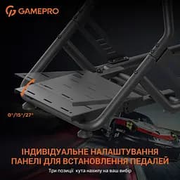 Крісло ігрове кокпіт GamePro із кріпленням для керма, монітора, педалей та коробки передач - мініатюра 7