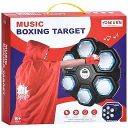 Боксерський набір MS 4652 з рукавичками, плащем, 6 цілями, Bluetooth, світлом, музикою, 3 швидкостями, блакитний