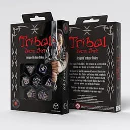 Набір кубиків Q-Workshop Tribal Dice Set: Blue-green & Beige (7 шт.) (STRB02) - мініатюра 2