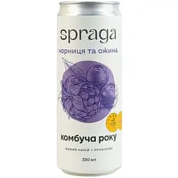 Напиток безалкогольный Spraga Комбуча Черника и ежевика слабогазированный непастеризованный 330 мл