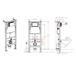 Інсталяція для унітазу Koer KT-0408 500x165x1125mm (без панелі змиву) KR6119 - мініатюра 5