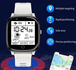 Годинник телефон для дітей Lemfo HW16 з GPS трекером, 4G LTE, SIM-картою, відеодзвінком, камерою, прослуховуванням, геолокацією, Wi-Fi та кнопкою SOS Синій - мініатюра 12