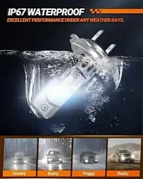 Світлодіодна LED лампа для фар SEALIGHT H7 18000lm 6500K, холодне біле світло, 500% яскравості, розмір 1:1 - мініатюра 5