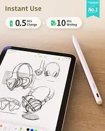 Стилус A8, сумісний з Apple iPad 2018-2025, ручка стилус для iPad 11/10/9/8/7/6, Air 3/4/5/M2/M3, Mini 5/6 - мініатюра 6