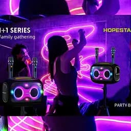 Бездротова Bluetooth колонка HOPESTAR PARTYBOX, 120 ВТ із двома мікрофонами - мініатюра 2