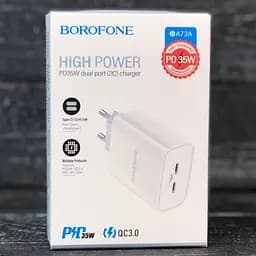 Зарядний пристрій Borofone BA73A Young PD35W Dual port (2 виходи Type-C)