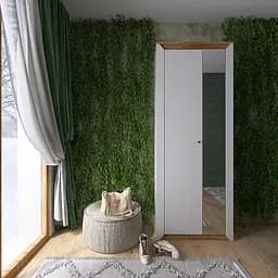 Шкаф-пенал с зеркалом Эверест Нордик-800 Белый + Крафт золотой дуб (DTM-5539)