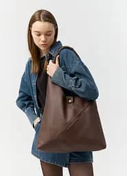 Женская сумка Sambag HOBO M шоколадная 35 х 40 х 8 см (53200020)