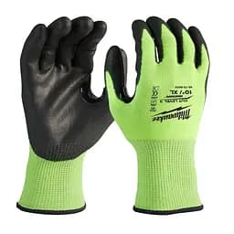 Рукавиці робочі сигнальні Hi-Vis Milwaukee з опором порізам 3/C рівня розмір 8/M 144 пари - мініатюра 2