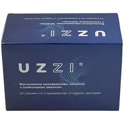 Презервативы Uzzi гладкие 72 шт. (24 пачки по 3 шт.)(4820234160020)