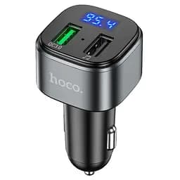 Автомобильное зарядное устройство Hoco E67 2 USB QC 18W с FM-модулятором серебристо-черное