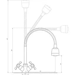 Змішувач для кухні Domino DK-H1-2N-103MA  хрест кераміка,с гофровиливом (17654) - мініатюра 4