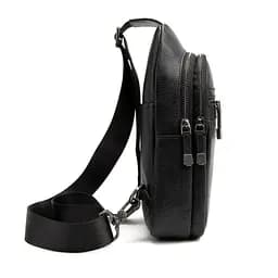 Шкіряний чоловічий чорний слінг через плече флотар Tavinchi TV-SM8-830A-FL