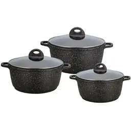 Набір каструль з кришками Benson BN-312, 6 предметів Чорний