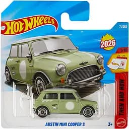 Базова машинка Hot Wheels HW Then and Now 2026 Austin Mini Cooper S зелена (5785) JJH39-N521