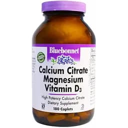 Кальций цитрат + Магний + Витамин D3 Bluebonnet Nutrition 180 капсул