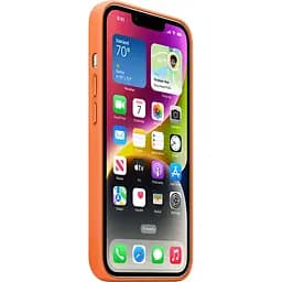 Чохол Leather Case with MagSafe для Apple iPhone 14 Orange AAA [76981] - мініатюра 3