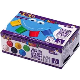 Гуаш ZiBi Smart Line 6 кольорів (ZB.6650)