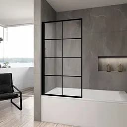 Шторка для ванни Rea Lagos-1 Fix 80 см нерухома black REA-K4561, Універсальна - мініатюра 2