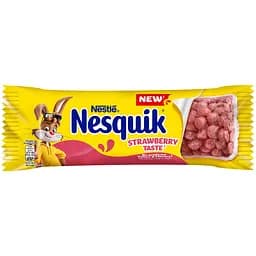 Батончик Nestle Nesquik з цільними злаками з вітамінами та залізом зі смаком полуниці 23.5 г
