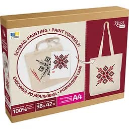 Екосумка-розмальовка, Вишиванка , бавовна 220 г/м2, 38х42см, ROSA Talent - мініатюра 3