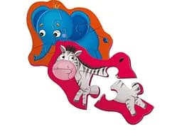 Пазлы магнитные бейби Слонёнок и зебрик (укр)