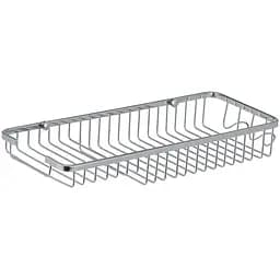 Полка в ванную Zerix решетка с мыльницей и 2 крючками LR338 LL1456, Хром