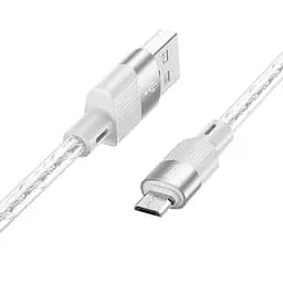 Кабель Hoco X99 Crystal junction Micro USB silicone charging data cable 1 м 2.4A - мініатюра 2