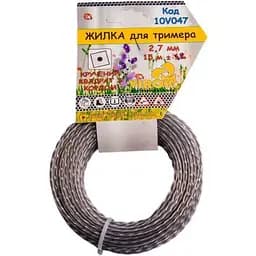Жилка тримера Virok Кручений квадрат з кордом діаметр 2.7 мм довжина 15 м (10V047)