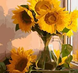 Набор для творчества алмазная картина Подсолнухи в вазе Strateg HEE13819, 30x30 см