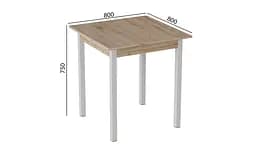 Стіл кухонний Ferrum-decor Дієго 75x80x80 Білий ДСП Сан-Марино 16мм (FRD-105653) - мініатюра 3